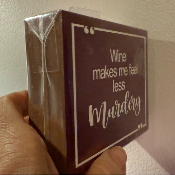 ๐ Little wood block with wine quote. Wine-colored fun. Plastic wrapped. - Picture 2 of 5